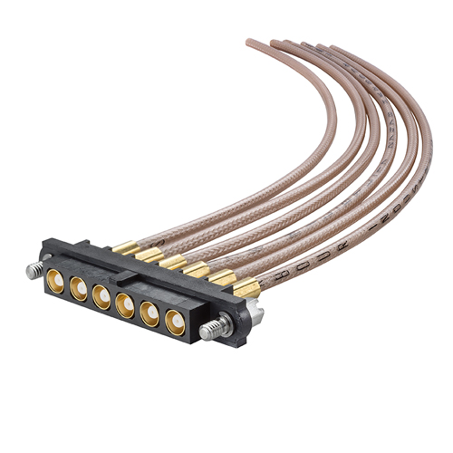 M80-FC305F1-06-XXXXL - 6 Pos. Female SIL RG178 Cable Assembly, single-end, Jackscrews