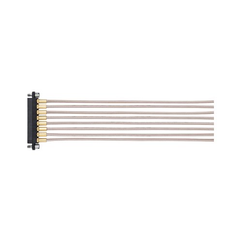 M80-FC305F1-08-0300L - 8 Pos. Female SIL RG178 Cable Assembly, 300mm, single-end, Jackscrews