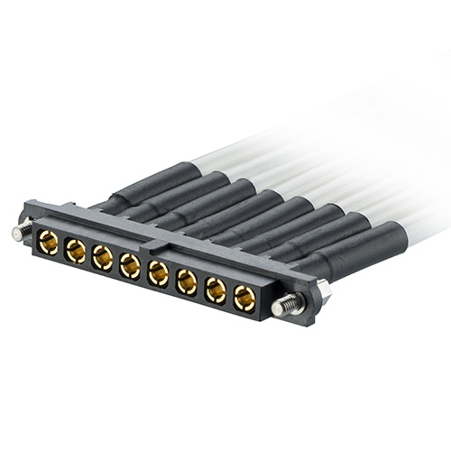 M80-FCPF5F1-08-0150L - 8 Pos. Female SIL 10AWG Cable Assembly, 150mm, single-end, Jackscrew