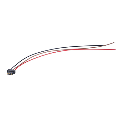 M80-FD20368L0-XXXXL - 3 Pos. Female SIL 24AWG Cable Assembly, single-end, for Latches