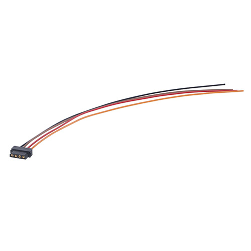 M80-FD20468L0-XXXXL - 4 Pos. Female SIL 24AWG Cable Assembly, single-end, for Latches