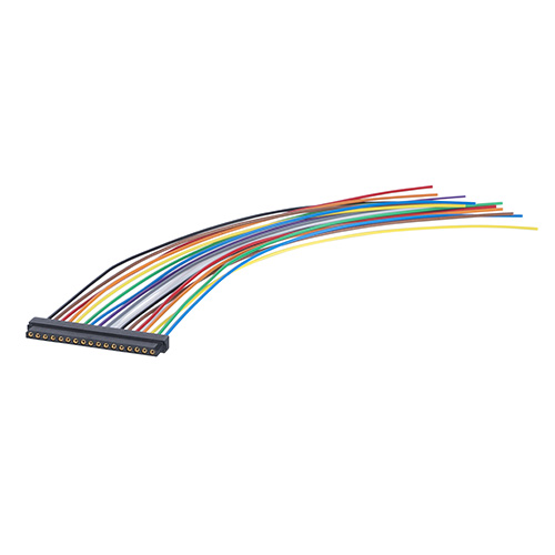 M80-FD21768L0-XXXXL - 17 Pos. Female SIL 24 AWG Cable Assembly, single-end, for Latches