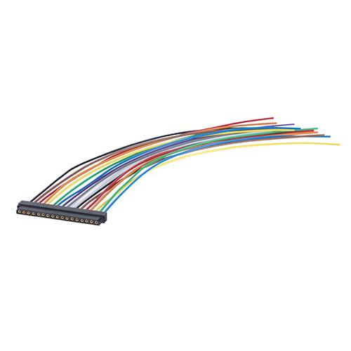 M80-FD21768L0-0150L - 17 Pos. Female SIL 24 AWG Cable Assembly, 150mm, single-end, for Latches