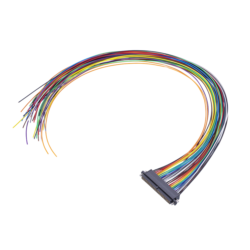 M80-FE24268F2-XXXXL - 21+21 Pos. Female DIL 24AWG Cable Assembly, single-end, Extended Wall, Jackscrews