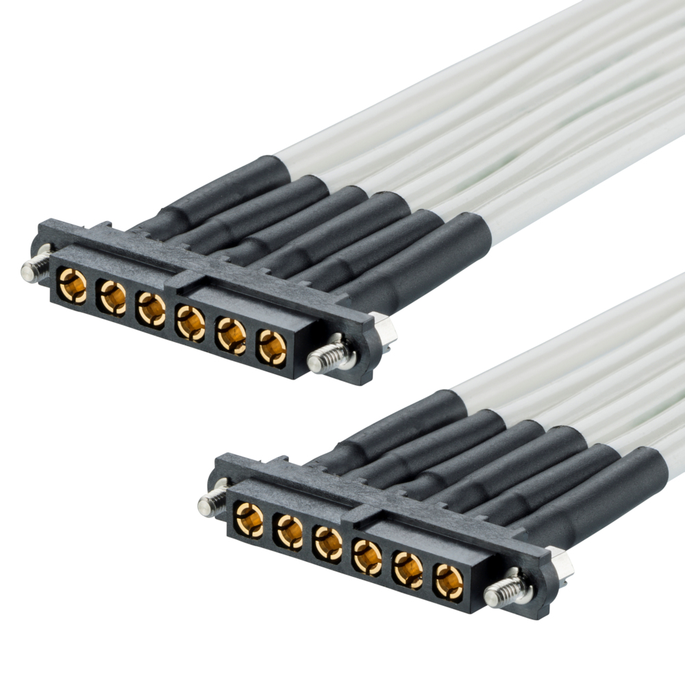 M80-FP1F5-06-XXXX-F5AF1 - 6 Pos. Female SIL 10 AWG Cable Assembly, double-end, Jackscrews