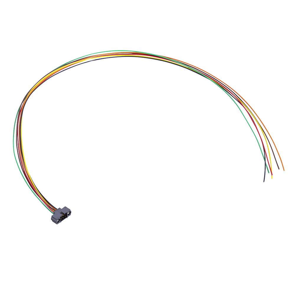 M80-MC30668M1-XXXXL - 3+3 Pos. Male DIL 26AWG Cable Assembly, single-end, Jackscrews