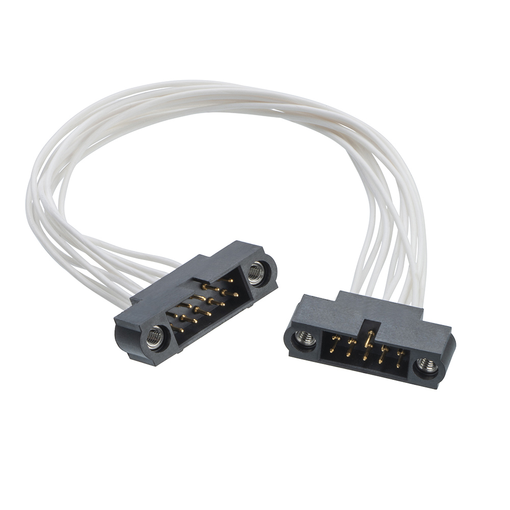 M80-MC42005M1-XXXXM1 - 10+10 Pos. Male DIL 28AWG Cable Assembly, double-end, Jackscrews