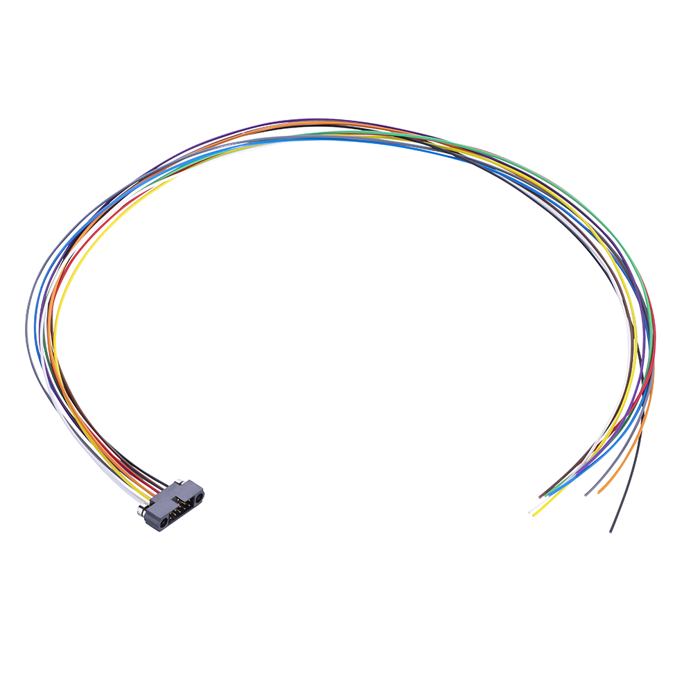 M80-MC41268MA-XXXXL - 6+6 Pos. Male DIL 28 AWG Cable Assembly, single-end, Reverse Fix