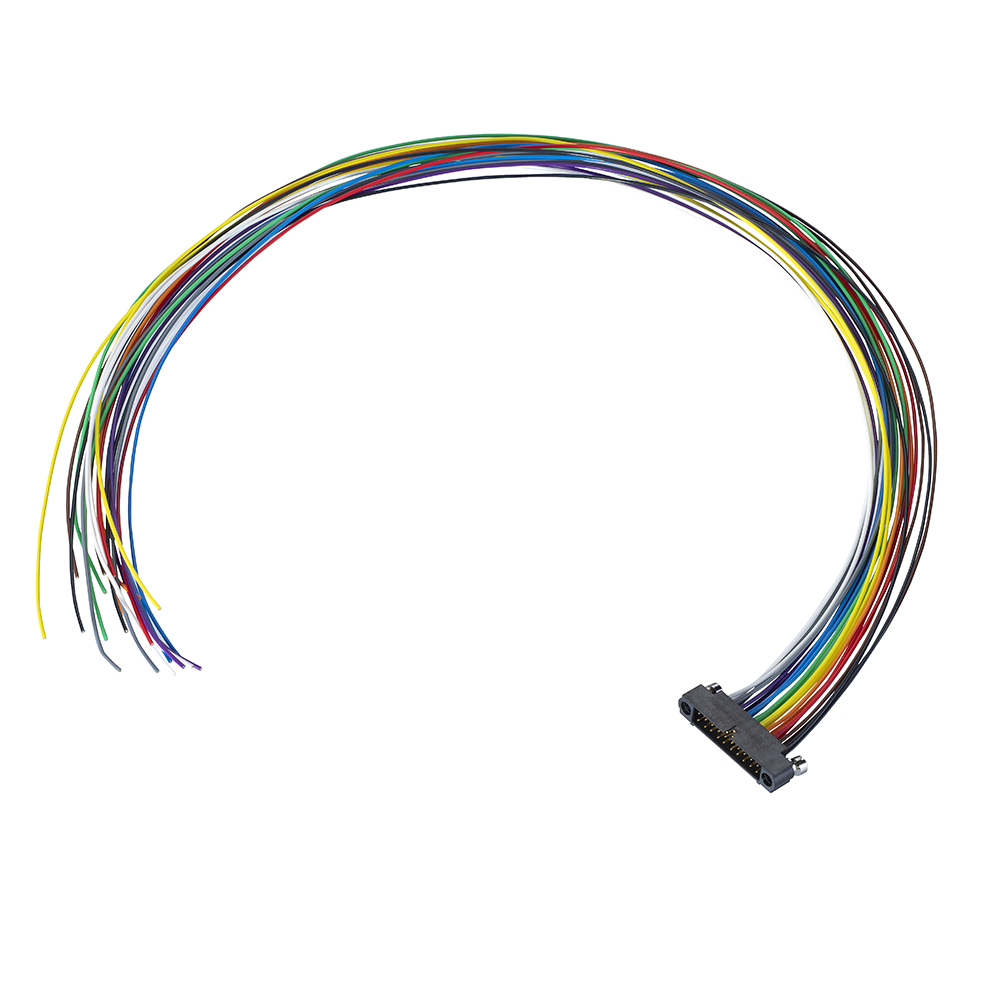 M80-MC22068MA-0450L - 10+10 Pos. Male DIL 24AWG Cable Assembly, 450mm, single-end, Reverse Fix
