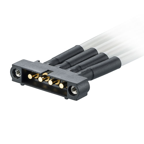 M80-MCPM5M1-04-XXXXL - 4 Pos. Male SIL 10 AWG Cable Assembly, single-end, Jackscrews