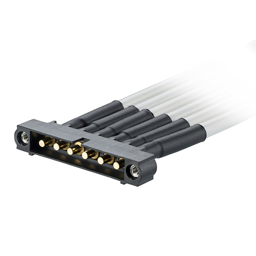 M80-MCPM5M1-06-XXXXL - 6 Pos. Male SIL 10 AWG Cable Assembly, single-end, Jackscrews