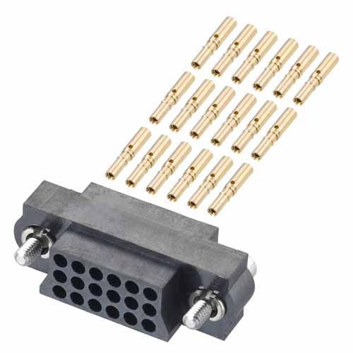 M83-LFD1F2N18-0000-000 - 6 x 3-Row Female 22AWG Cable Conn. Kit, Jackscrews