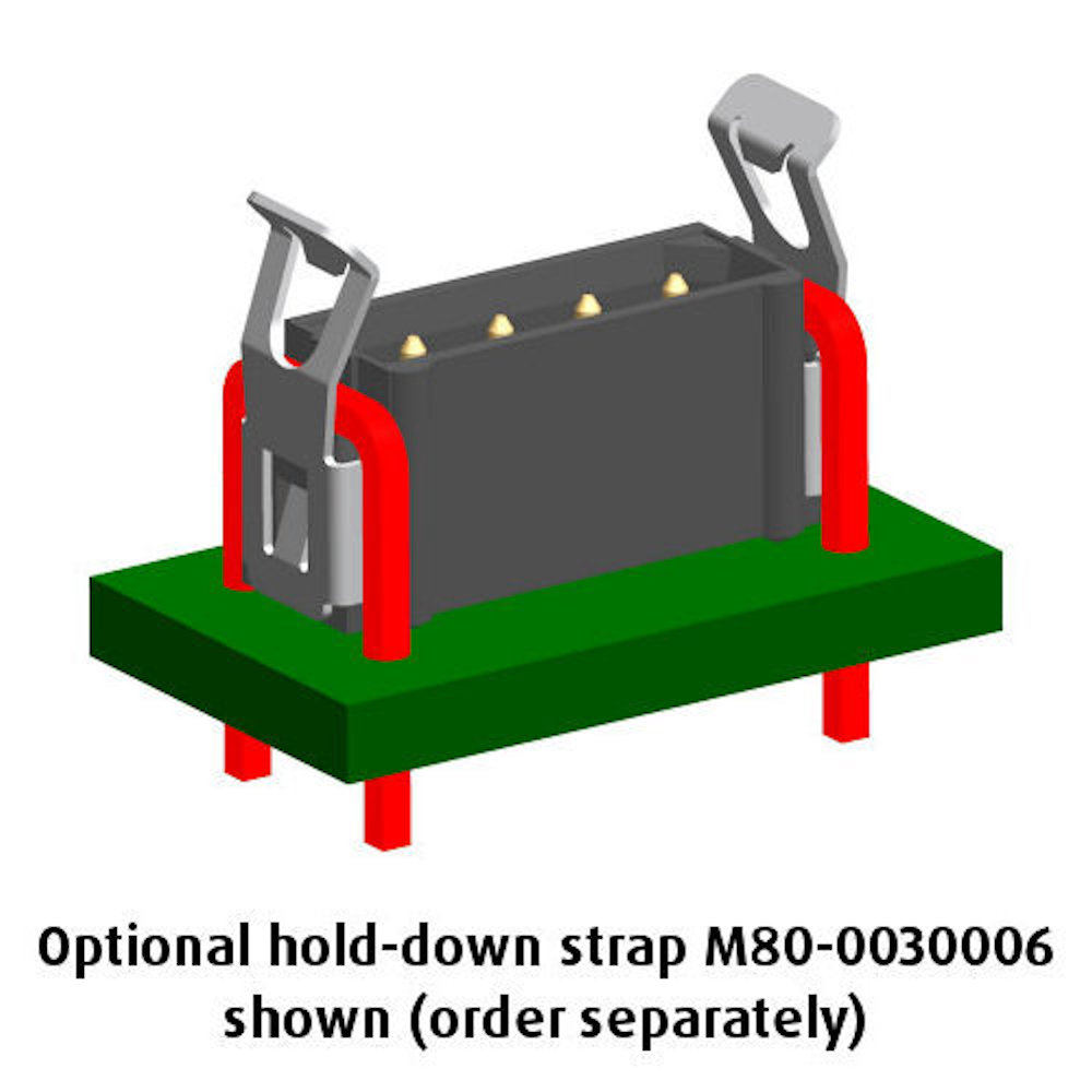 M80-8820742 - 7 Pos. Male SIL Vertical Throughboard Conn. Latches