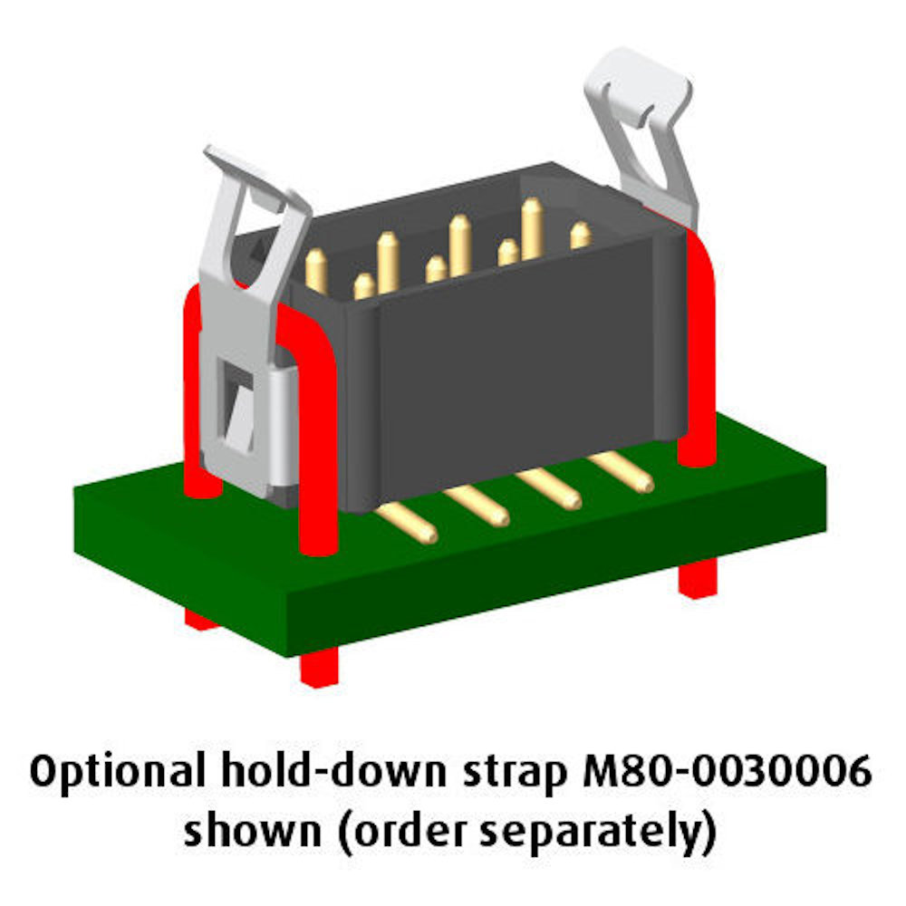 M80-8280845P - 4+4 Pos. Male DIL Vertical SMT Conn. Latches (P+P)